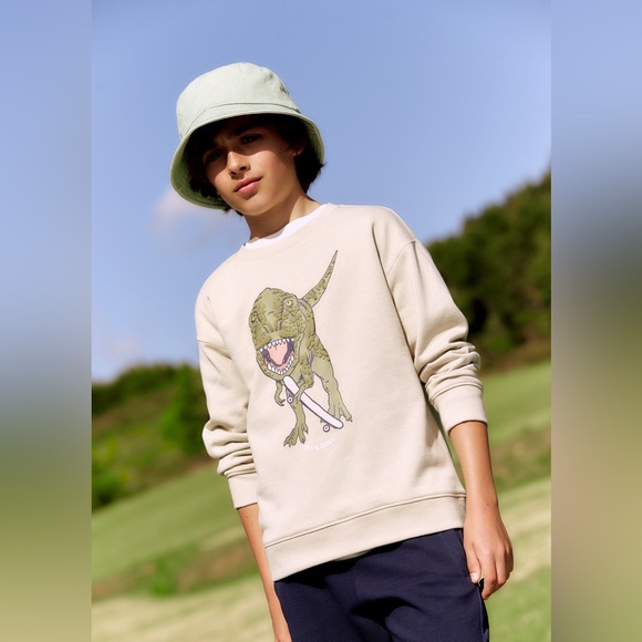NWT Mango T-REX Cartoon Cotton Sweatshirt size 5-6 🦖 - Picture 15 of 15